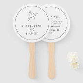 Modern minimalist Boho Flower Wedding Hand Fan Handwaaier (Voorkant en achterkant)