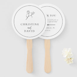 Modern minimalist Boho Flower Wedding Hand Fan Handwaaier