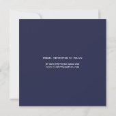 Modern minimalist Boho Navy Blue Wedding Foto Save The Date (Achterkant)