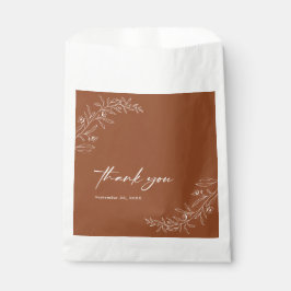 Modern minimalist Boho Terracotta Wedding Bedankzakje