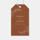 Modern minimalist Boho Terracotta Wedding Cadeaulabel (Voorkant)