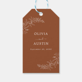 Modern minimalist Boho Terracotta Wedding Cadeaulabel
