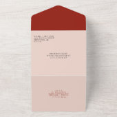 Modern minimalist Boho Terracotta Wedding Elegant All In One Uitnodiging (Buitenkant)