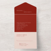 Modern minimalist Boho Terracotta Wedding Elegant All In One Uitnodiging (Binnen)