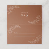 Modern minimalist Boho Terracotta Wedding Plaatskaartje (Buitenkant ongevouwen)