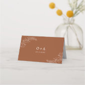 Modern minimalist Boho Terracotta Wedding Plaatskaartje (Achterkant)