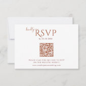 Modern minimalist Boho Terracotta Wedding RSVP Kaartje (Voorkant)