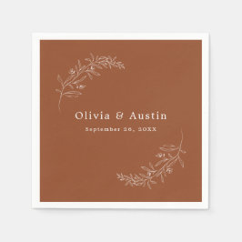 Modern minimalist Boho Terracotta Wedding Servet