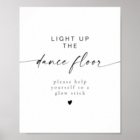 Modern Minimalist Boho Wedding Glow Stick Poster (Voorkant)