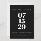 Modern Minimalist Bold Black Full Photo Save The Date (Voorkant)