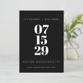 Modern Minimalist Bold Black Full Photo Save The Date (Staand voorkant)