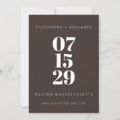 Modern Minimalist Bold Coffee Brown Full Photo Save The Date (Voorkant)