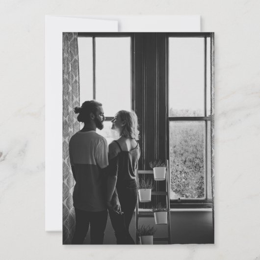 Modern Minimalist Bold Coffee Brown Full Photo Save The Date (Achterkant)