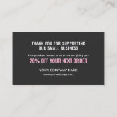 Modern minimalist bold Thank You card Visitekaartje (Achterkant)