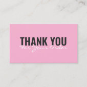 Modern minimalist bold Thank You card Visitekaartje (Voorkant)