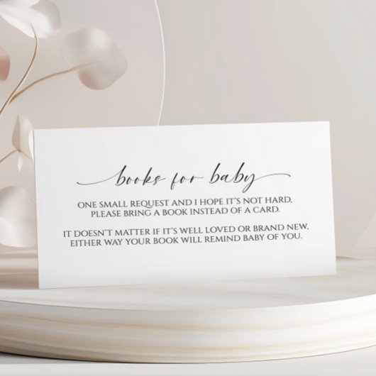 Modern Minimalist Book for Baby Enclosure Card Informatiekaartje