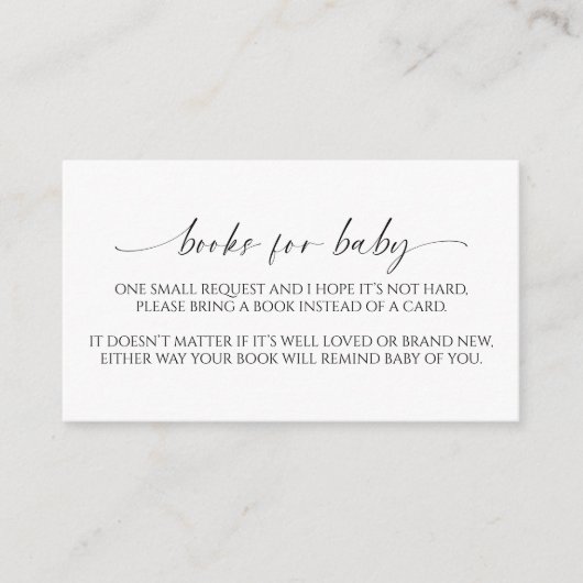 Modern Minimalist Book for Baby Enclosure Card Informatiekaartje (Voorkant)