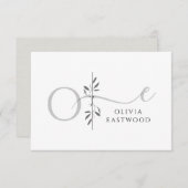 Modern Minimalist Botanical Monogram  Notitiekaartje (Voorkant / Achterkant)