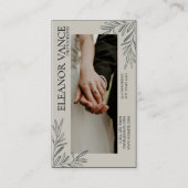 Modern Minimalist Botanical Monogrammed Logo Visitekaartje (Voorkant)