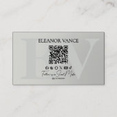 Modern Minimalist Botanical Monogrammed Logo Visitekaartje (Achterkant)