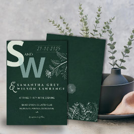 Modern Minimalist Botanical Wedding Invitation Kaart