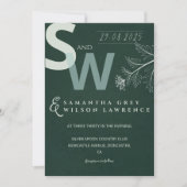 Modern Minimalist Botanical Wedding Invitation Kaart (Voorkant)