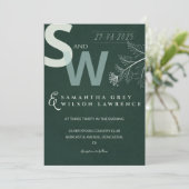 Modern Minimalist Botanical Wedding Invitation Kaart (Staand voorkant)
