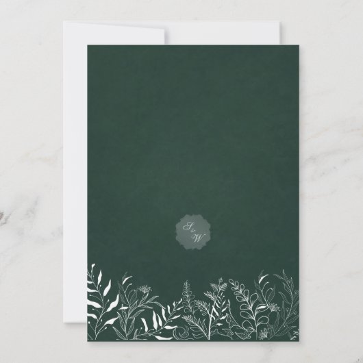 Modern Minimalist Botanical Wedding Invitation Kaart (Achterkant)