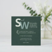 Modern Minimalist Botanical Wedding Invitation Kaart (Staand voorkant)