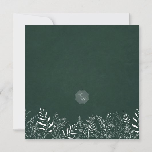 Modern Minimalist Botanical Wedding Invitation Kaart (Achterkant)