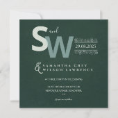 Modern Minimalist Botanical Wedding Invitation Kaart (Voorkant)