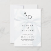 Modern Minimalist Bow Black & White Wedding Kaart (Voorkant)