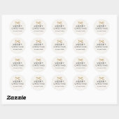 Modern Minimalist Bow Faux Foil Christmas Ronde Sticker (Vel)