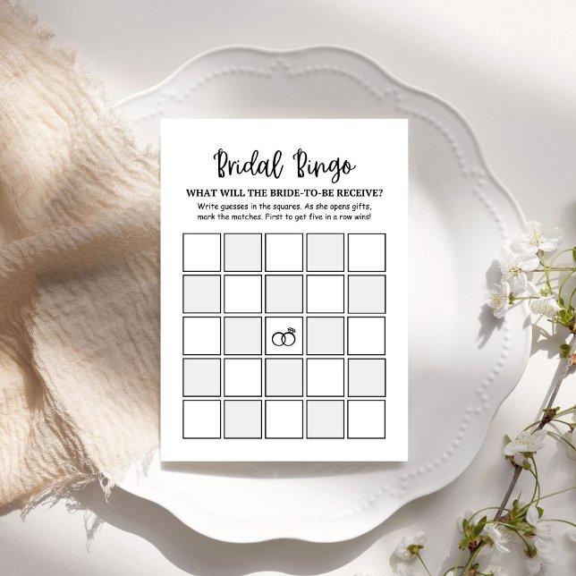 Modern Minimalist Bridal Bingo Bridal Game card (Creator heeft geüpload)