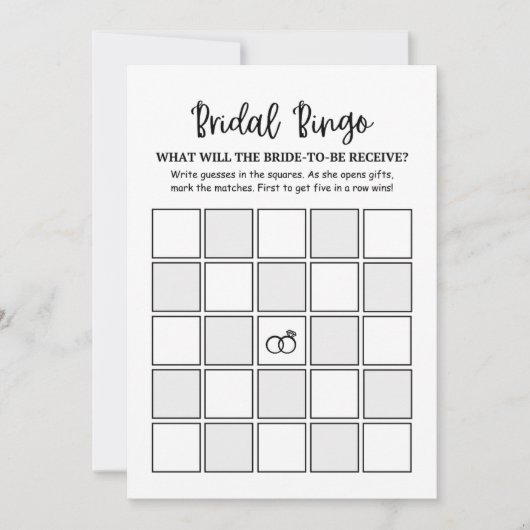 Modern Minimalist Bridal Bingo Bridal Game card (Voorkant)