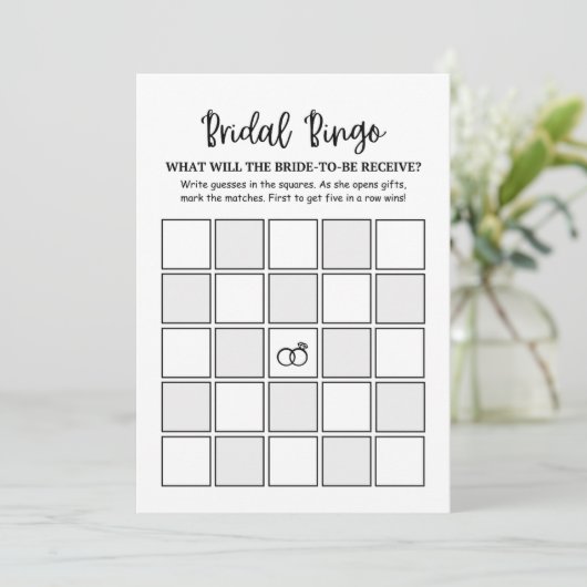 Modern Minimalist Bridal Bingo Bridal Game card (Staand voorkant)