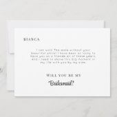 Modern Minimalist Bridesmaid Proposal Card Kaart (Achterkant)