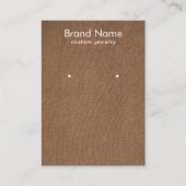 Modern Minimalist Brown Linen Jewelry Display Card Visitekaartje (Voorkant)