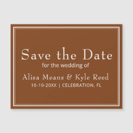 Modern Minimalist Brown Save the Date
