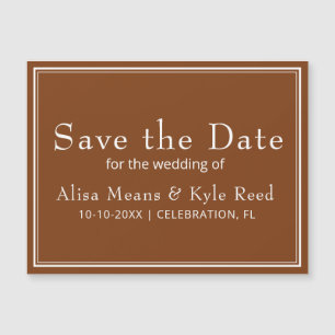 Modern Minimalist Brown Save the Date