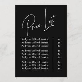 Modern Minimalist Business Branding Menu and Price
