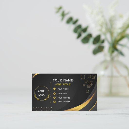 Modern Minimalist Business Card Template Visitekaartje (Staand voorkant)