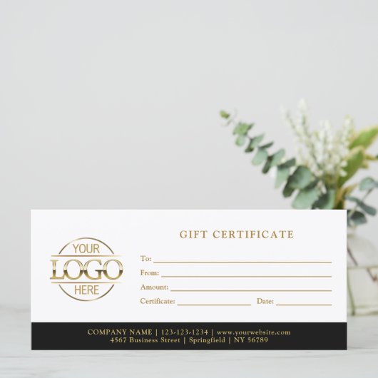 Modern Minimalist Business Logo Gift Certificate (Staand voorkant)