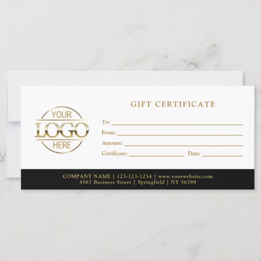 Modern Minimalist Business Logo Gift Certificate (Voorkant)