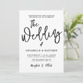 Modern Minimalist Calligraphy Casual Wedding Kaart (Staand voorkant)