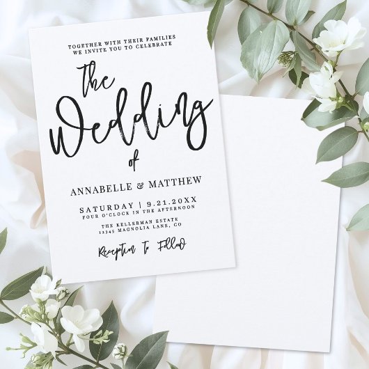 Modern Minimalist Calligraphy Casual Wedding Kaart