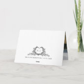 Modern Minimalist Calligraphy Crest monogram Photo Bedankkaart (Achterkant)