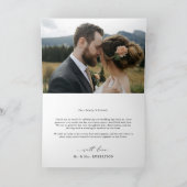 Modern Minimalist Calligraphy Crest monogram Photo Bedankkaart (Binnen)