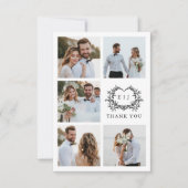 Modern Minimalist Calligraphy Crest monogram Photo Bedankkaart (Voorkant)