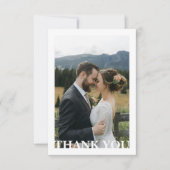 Modern Minimalist Calligraphy Crest monogram Photo Bedankkaart (Voorkant)